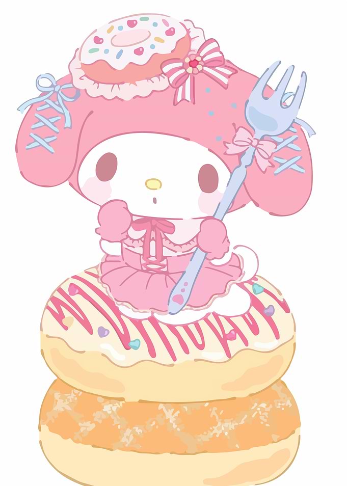 My Melody with Donuts Illustration