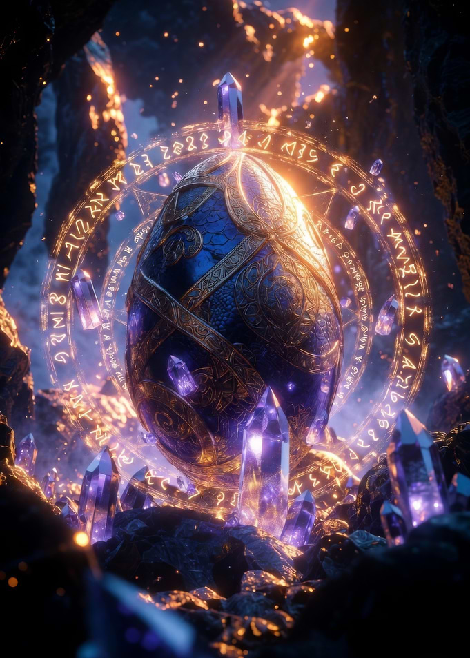 Egg with Crystals and Runes