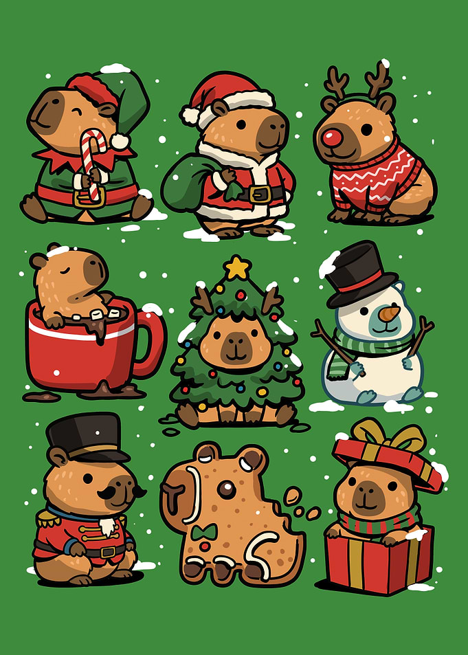 Christmas Capybaras