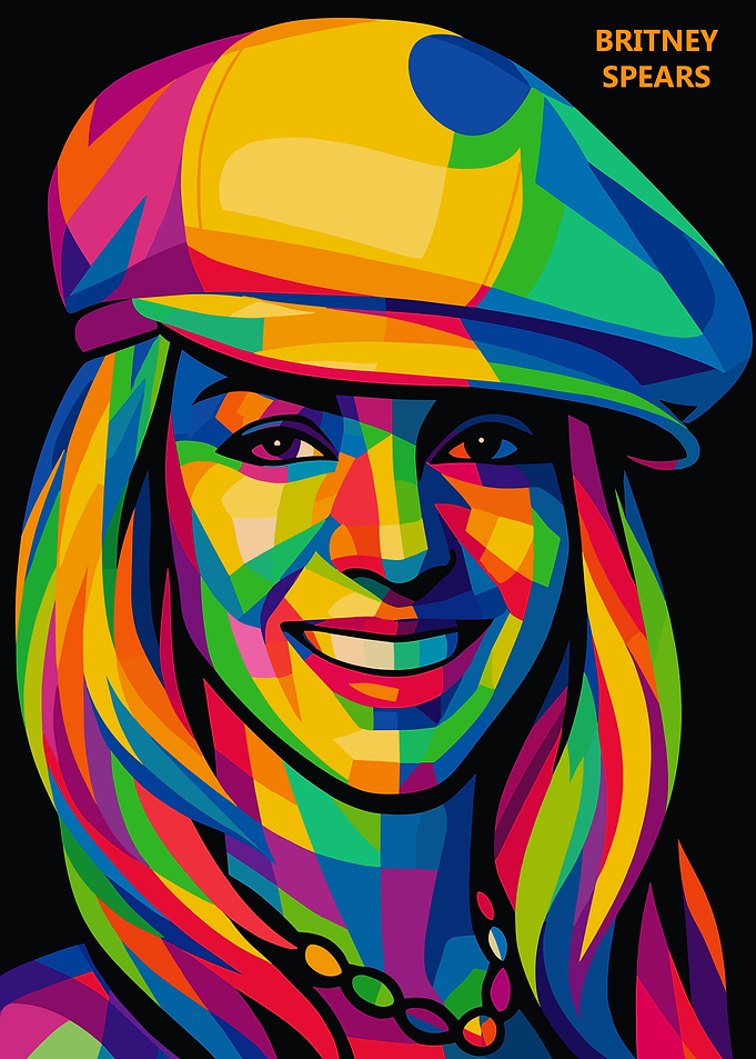 Britney Spears Colorful Pop Art Portrait
