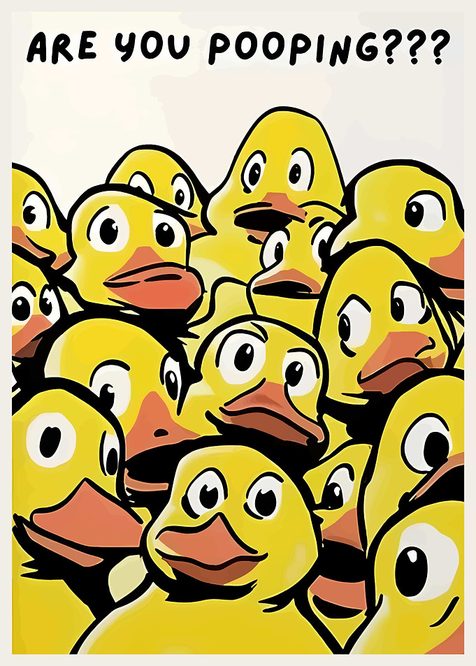 Are You Pooping? Duck Cartoon