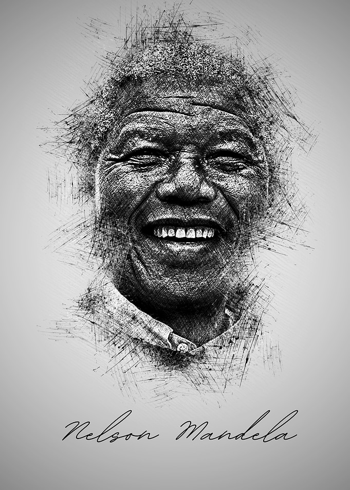 Nelson Mandela Portrait Sketch