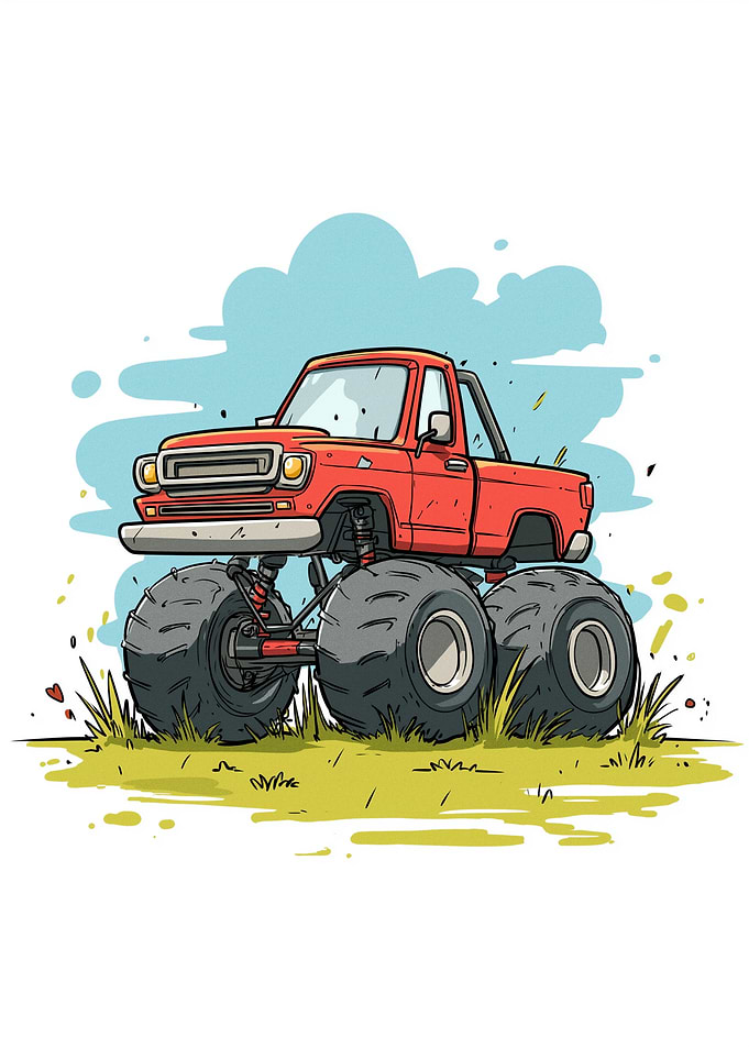 Cartoon Monster Truck Illustration