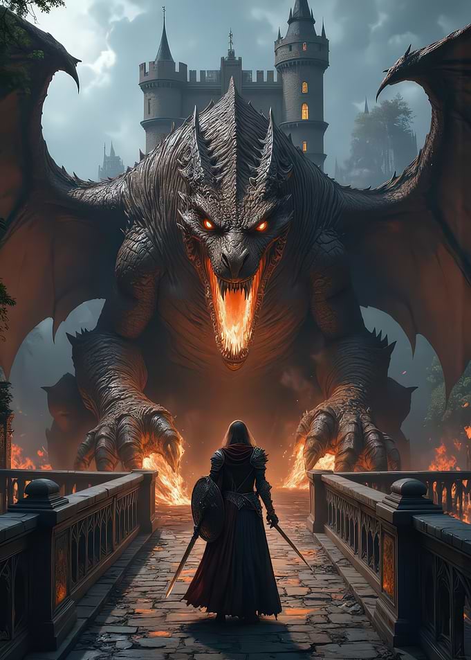 Knight Facing Dragon