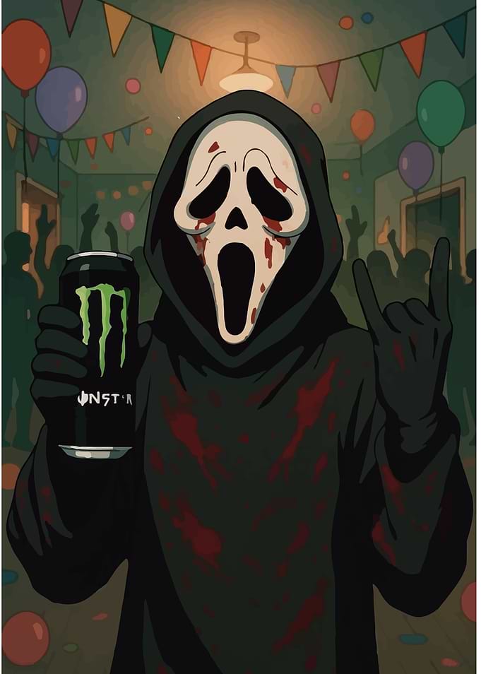 Ghostface Party with Monster Energy Drink