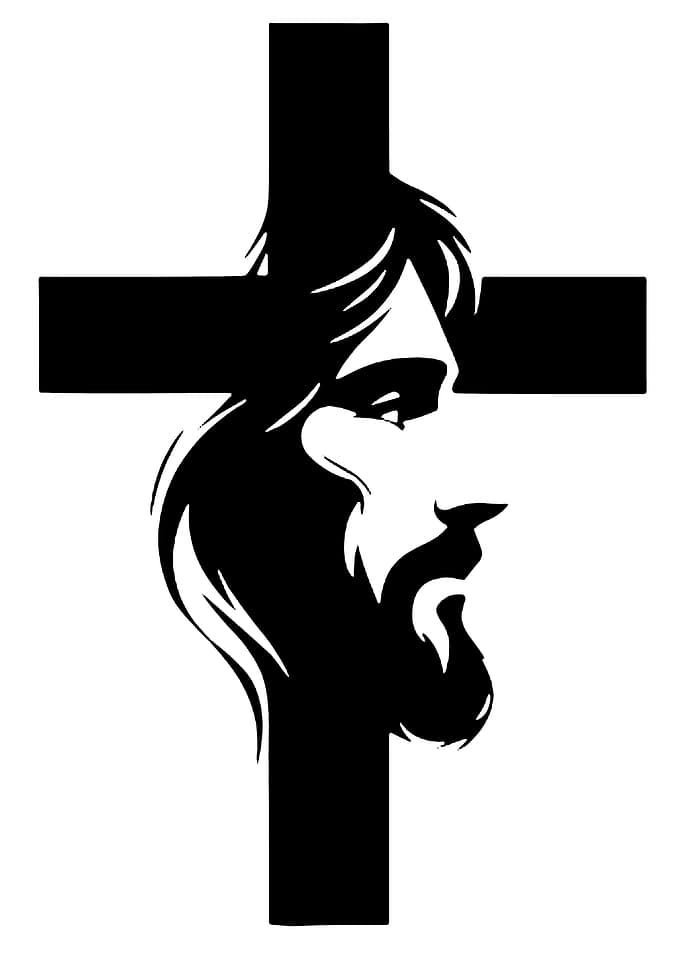 Jesus Christ Silhouette with Cross