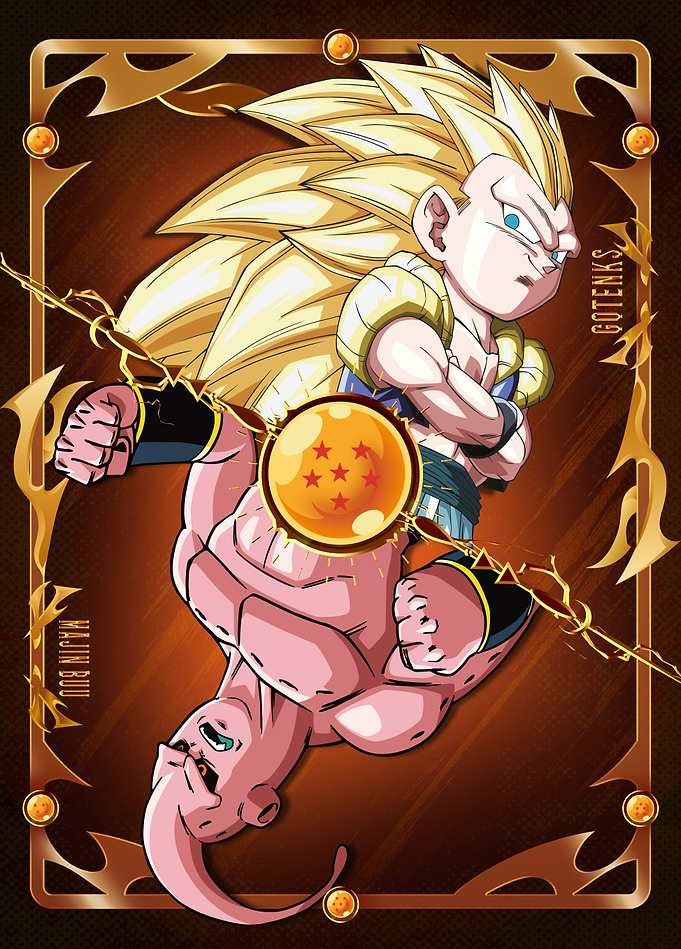 DBZ Battle Card: Gotenks vs Majin Buu