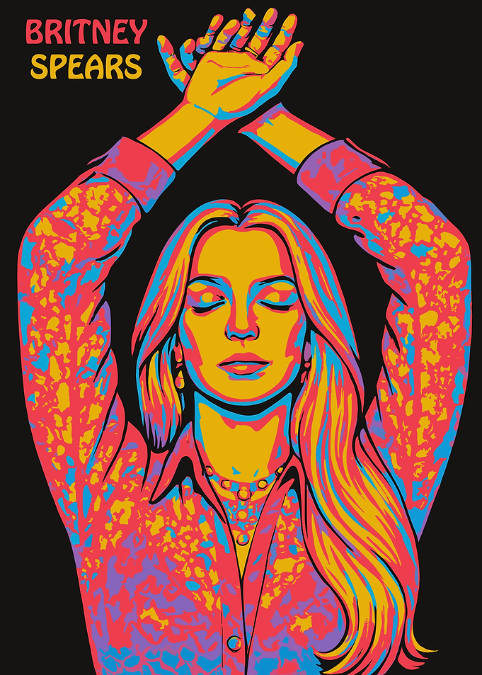 Britney Spears Colorful Portrait