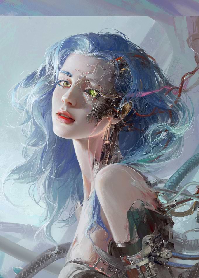 Cyborg Woman Portrait