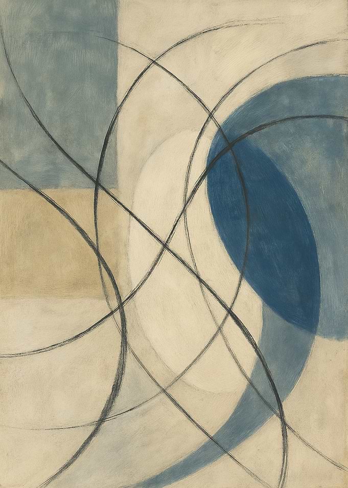 Abstract Circles and Squares Painting