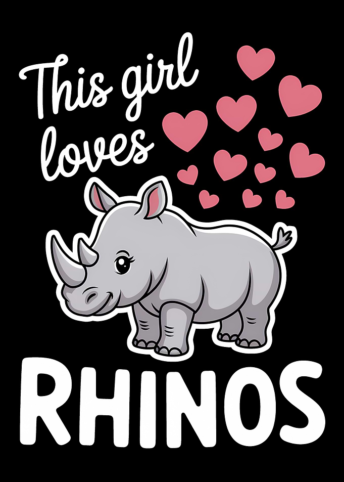 This Girl Loves Rhinos Cartoon