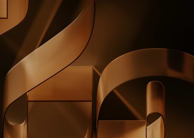 Abstract Bronze Geometric Shapes