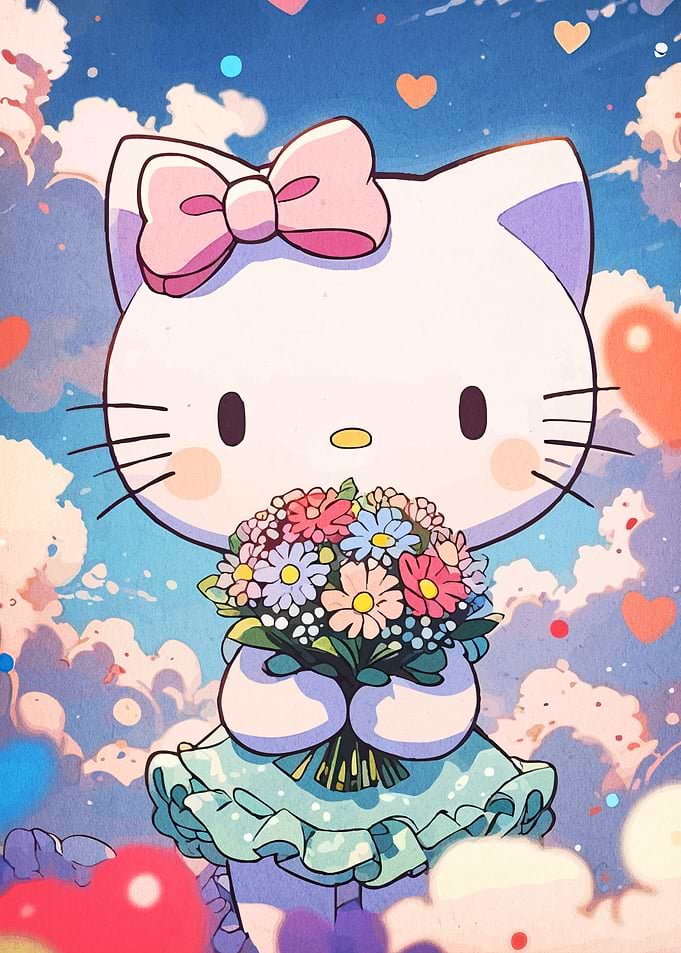 Hello Kitty Flowers and Hearts