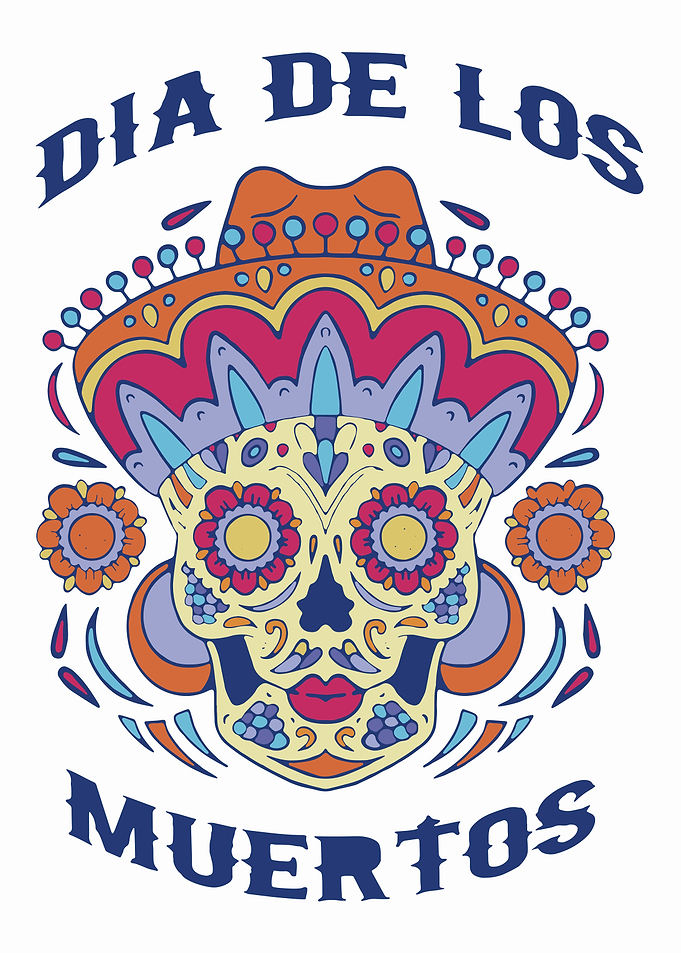 Dia de los Muertos Skull Illustration