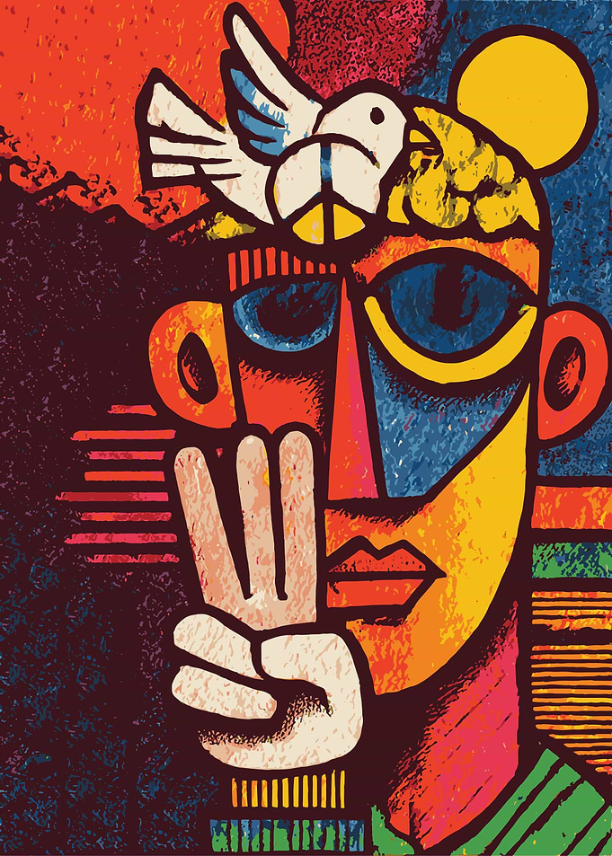 Abstract Peace Portrait