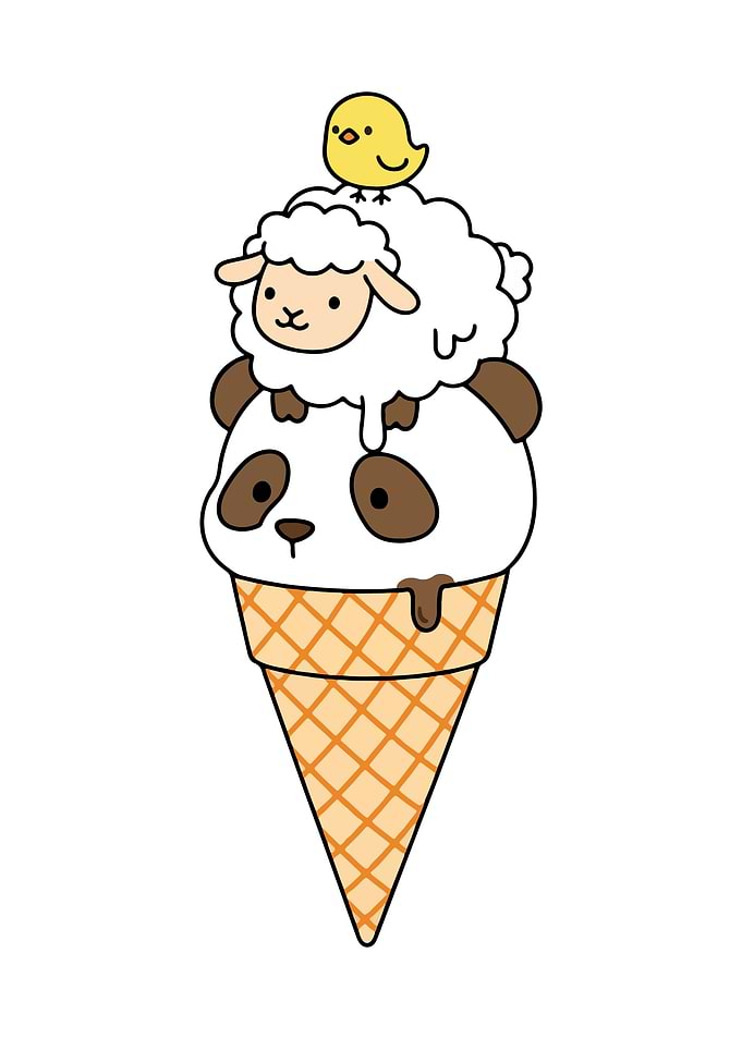Cute Animal Ice Cream Cone