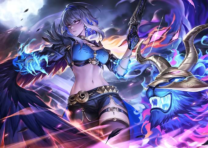 Fantasy Warrior with Magical Lion Companion