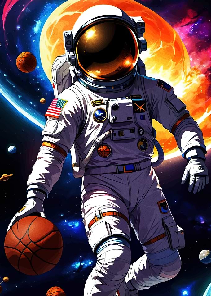 Astronaut Basketball Space