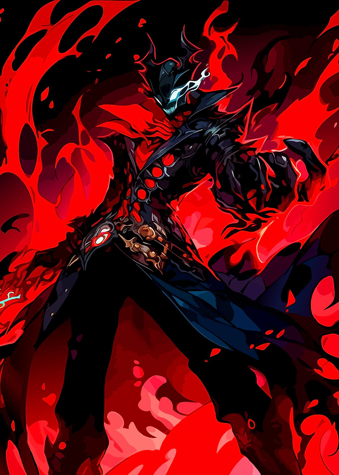 Red and Black Anime Character