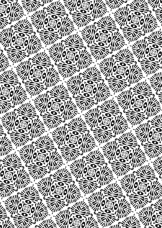 Diagonal Four Leaf Geometric Pattern
