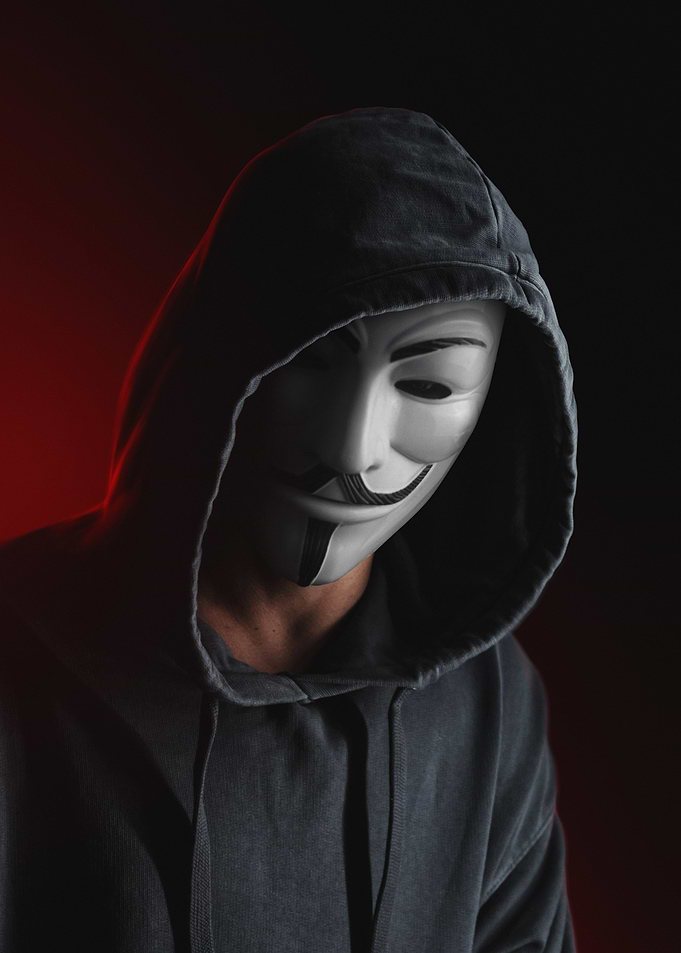 Anonymous Mask in Hoodie