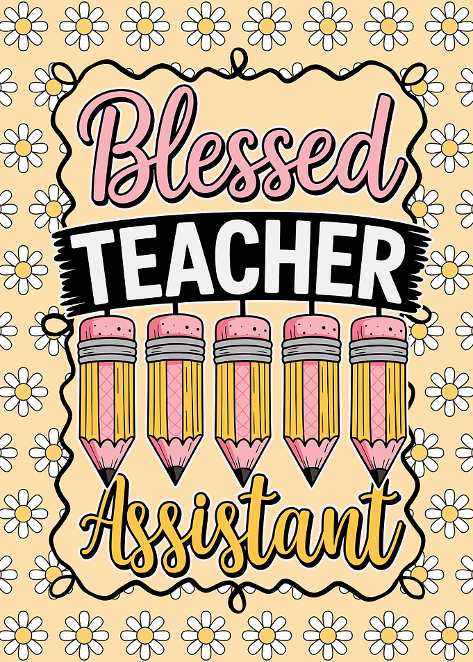Blessed Teacher Assistant Daisy Pattern