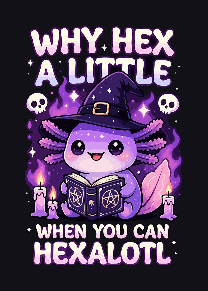 Hexalotl Witch Cartoon Funny Humor