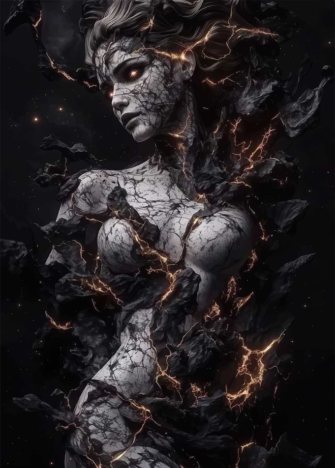 Stone Woman with Lightning