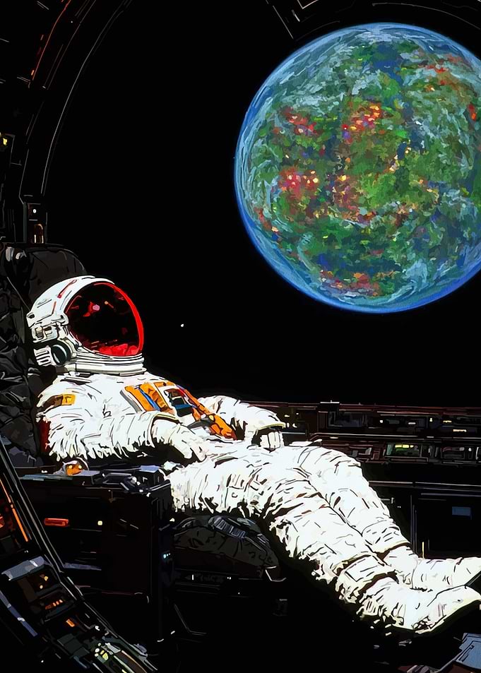 Astronaut Relaxing in Space