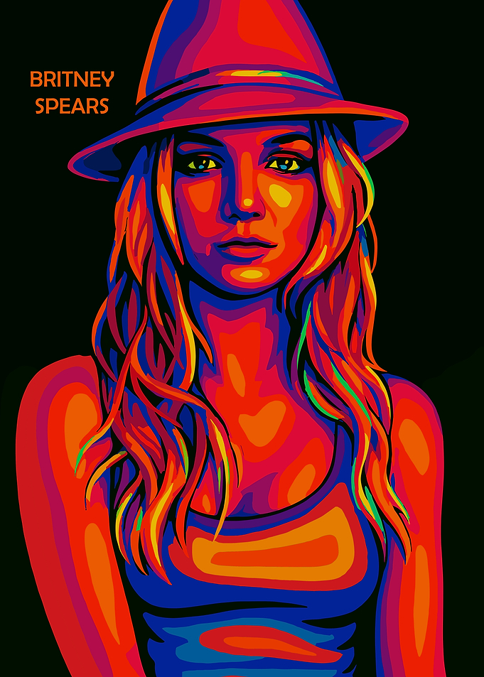 Britney Spears Colorful Portrait