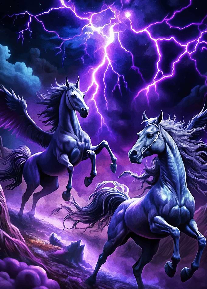Pegasus Under Lightning