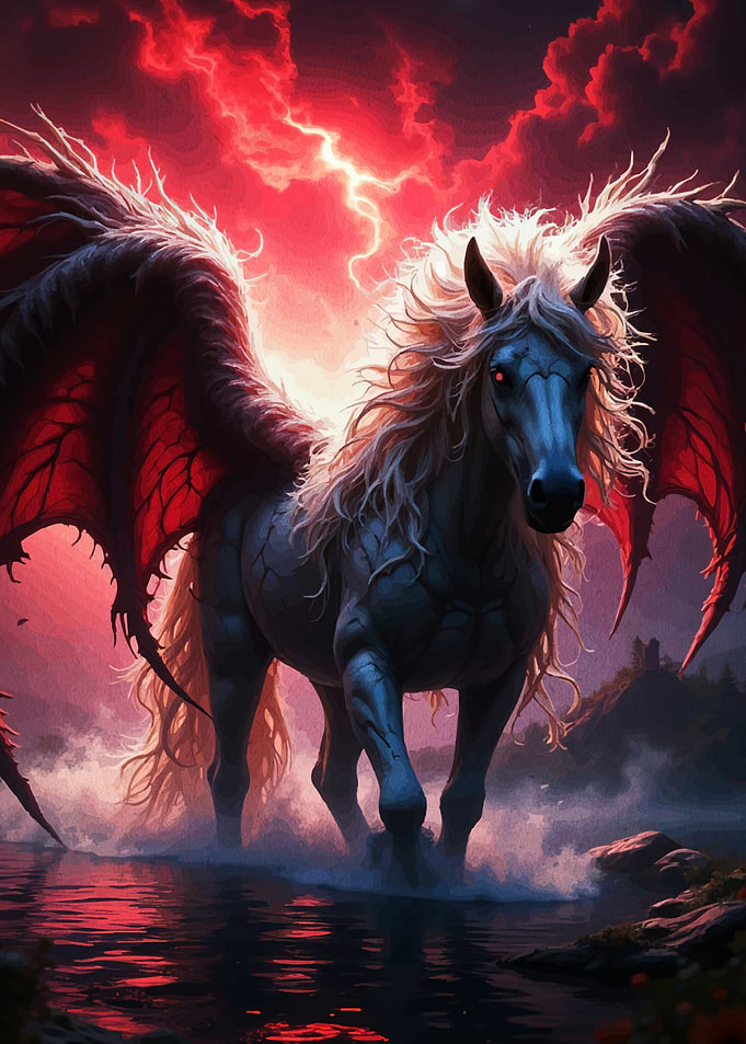 Winged Horse Red Storm