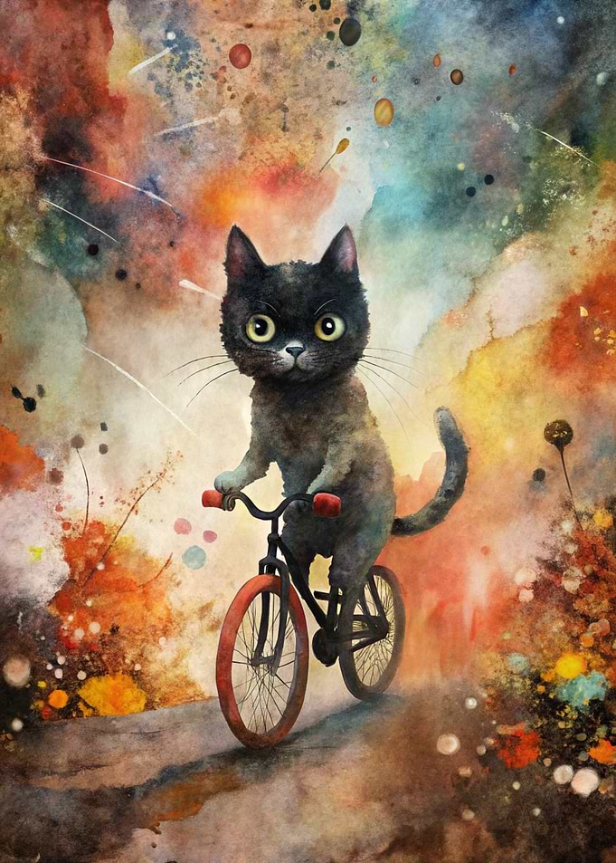 Cat on a Bicycle