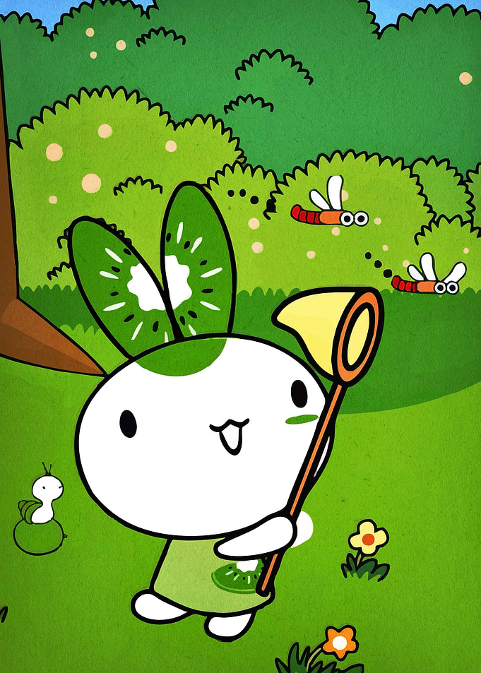 Kiwi Rabbit Cartoon