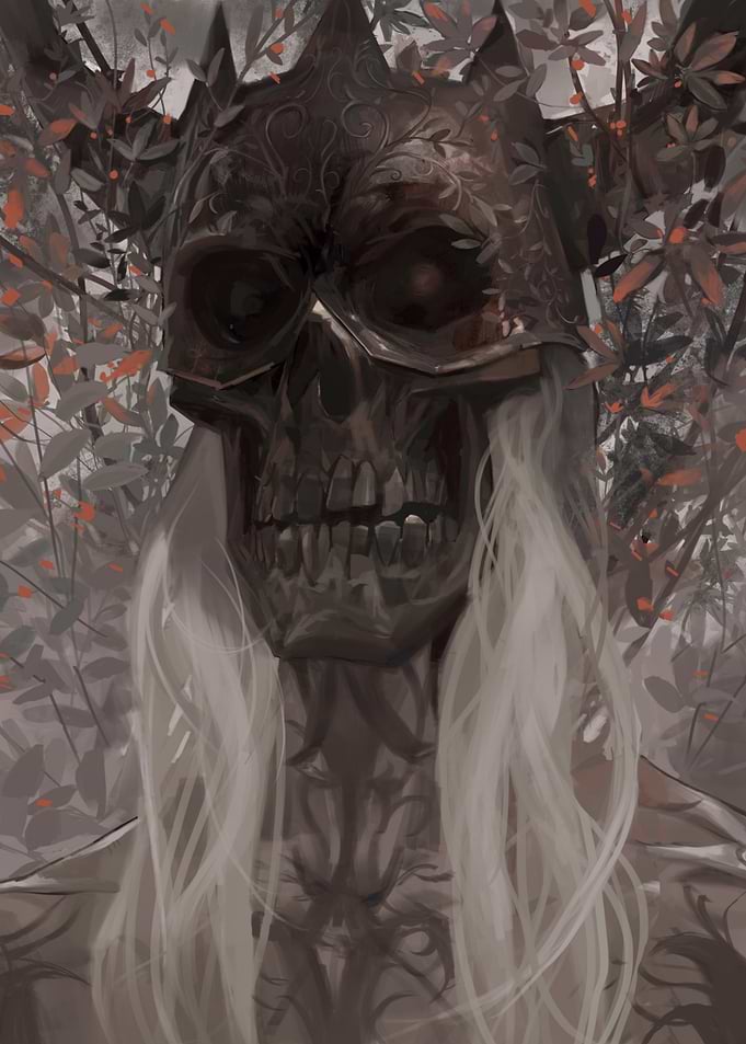 Skull King with Crown and Vines