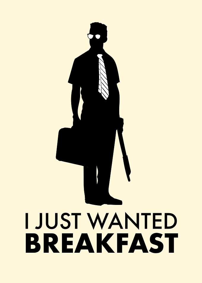 D-Fens - I Just Wanted Breakfast Quote Silhouette