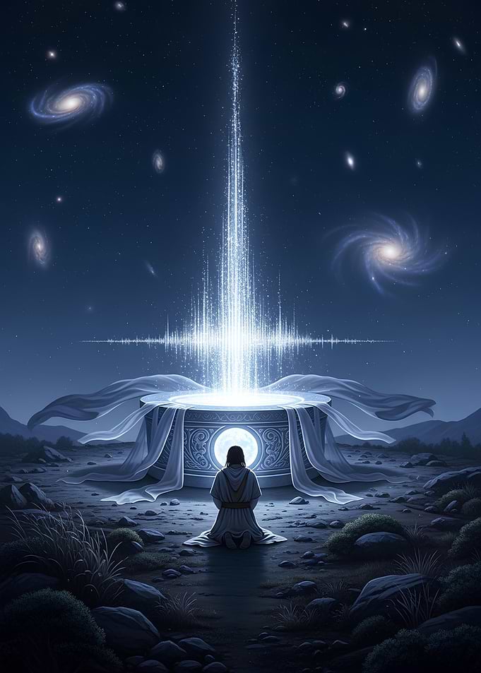 Mystical Altar Under a Galactic Sky