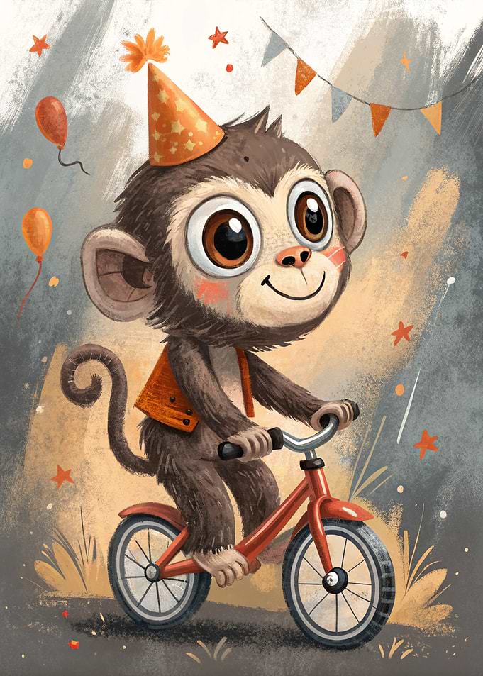 Monkey on Bike Birthday Celebration