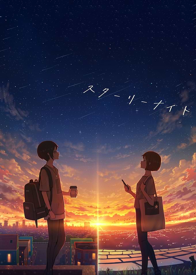Starry Night Anime Scene