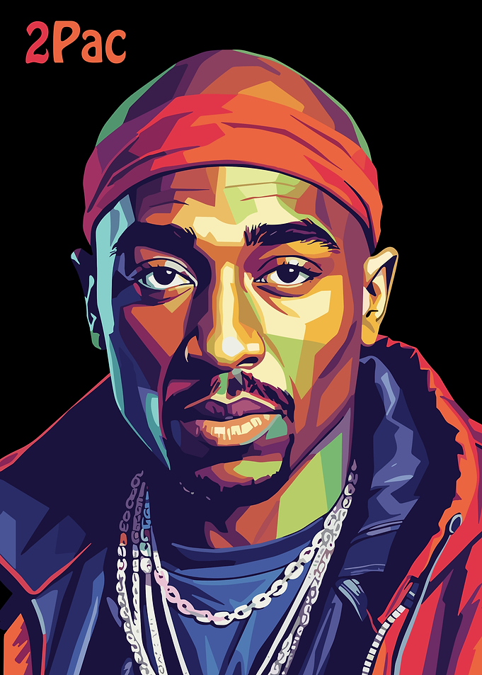 2Pac Colorful Portrait