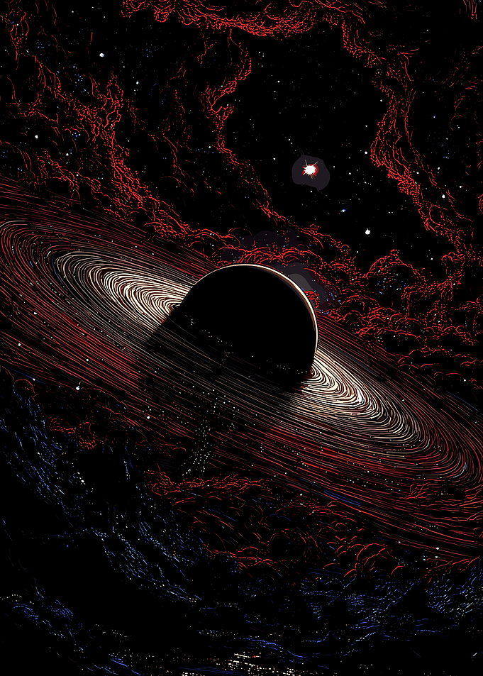 Black Hole with Ring and Nebula