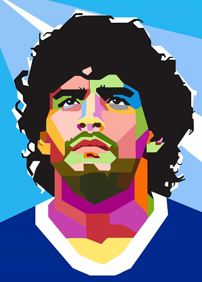 Diego Maradona Colorful Portrait