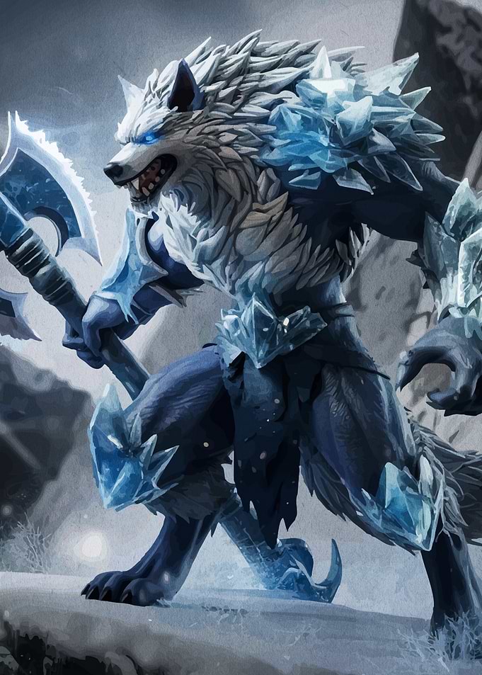 Ice Wolf Warrior Axe