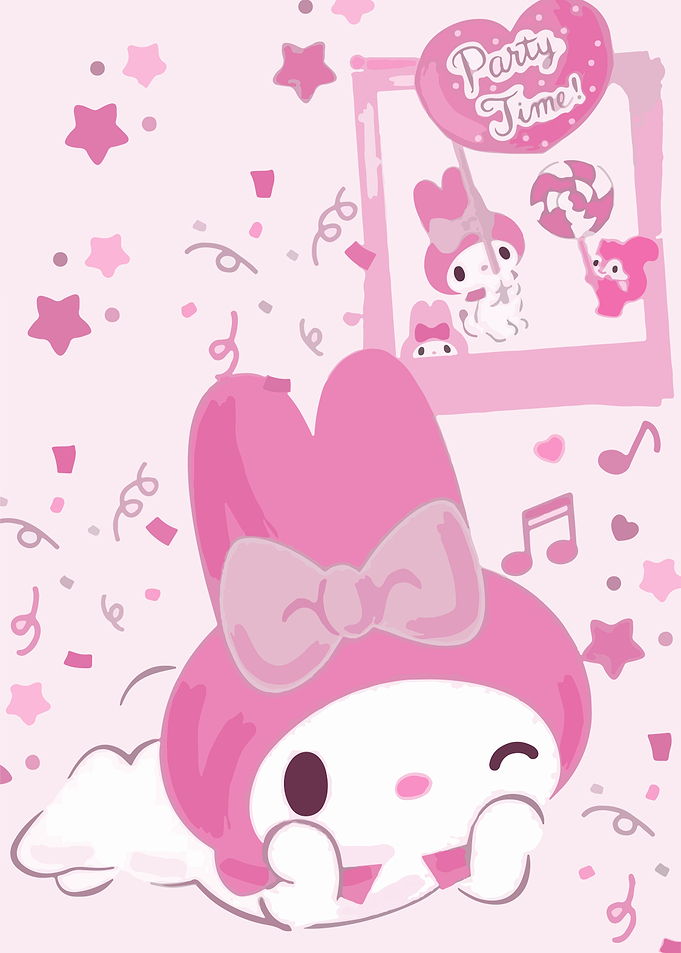 My Melody Party Time Illustration