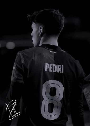 Pedri Soccer Player Black and White