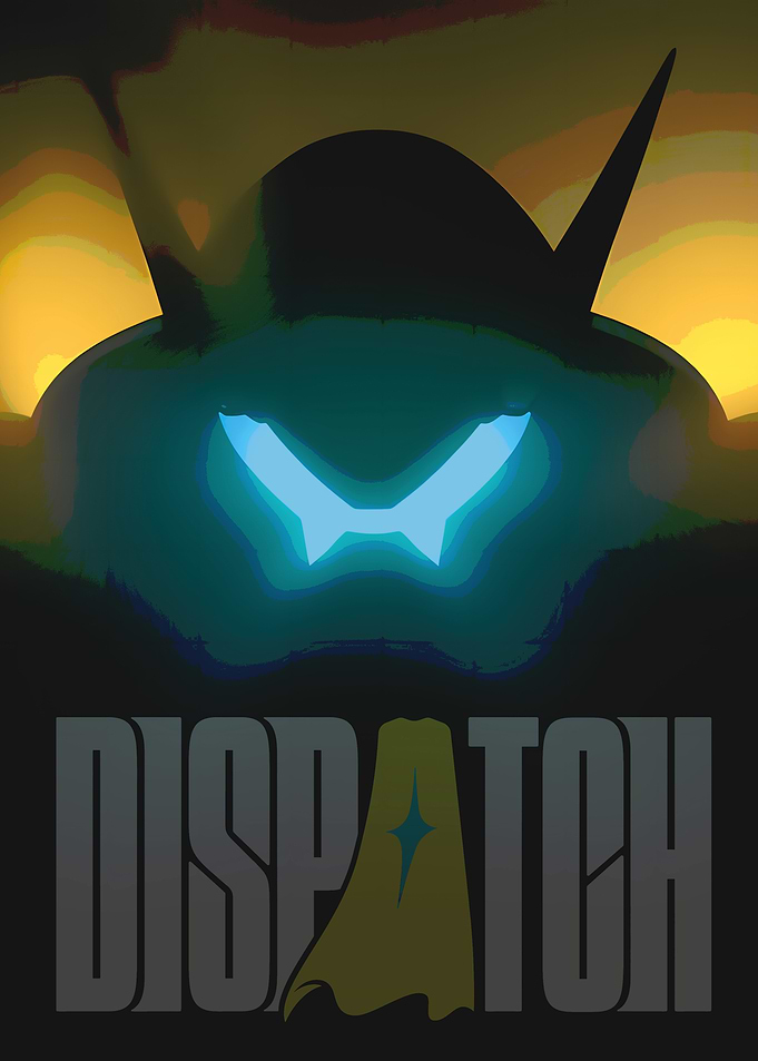 Dispatch Robot Silhouette with Glowing Eyes