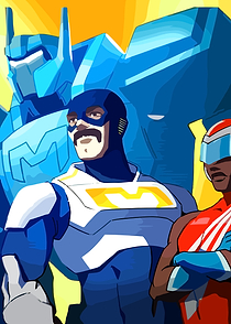 Cartoon Superhero Team Illustration