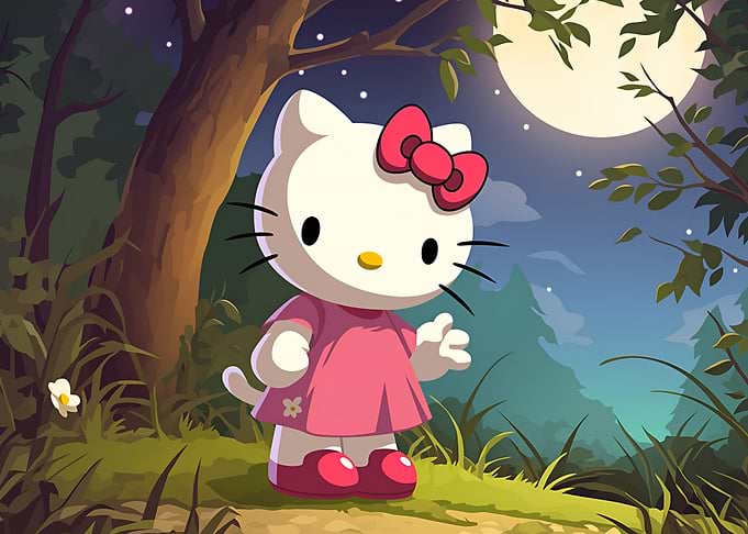 Hello Kitty in the Woods