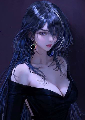 Elegant Woman with Dark Hair Portrait
