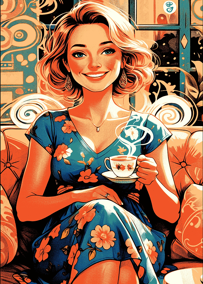 Woman with Tea Cup Portrait